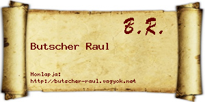 Butscher Raul névjegykártya